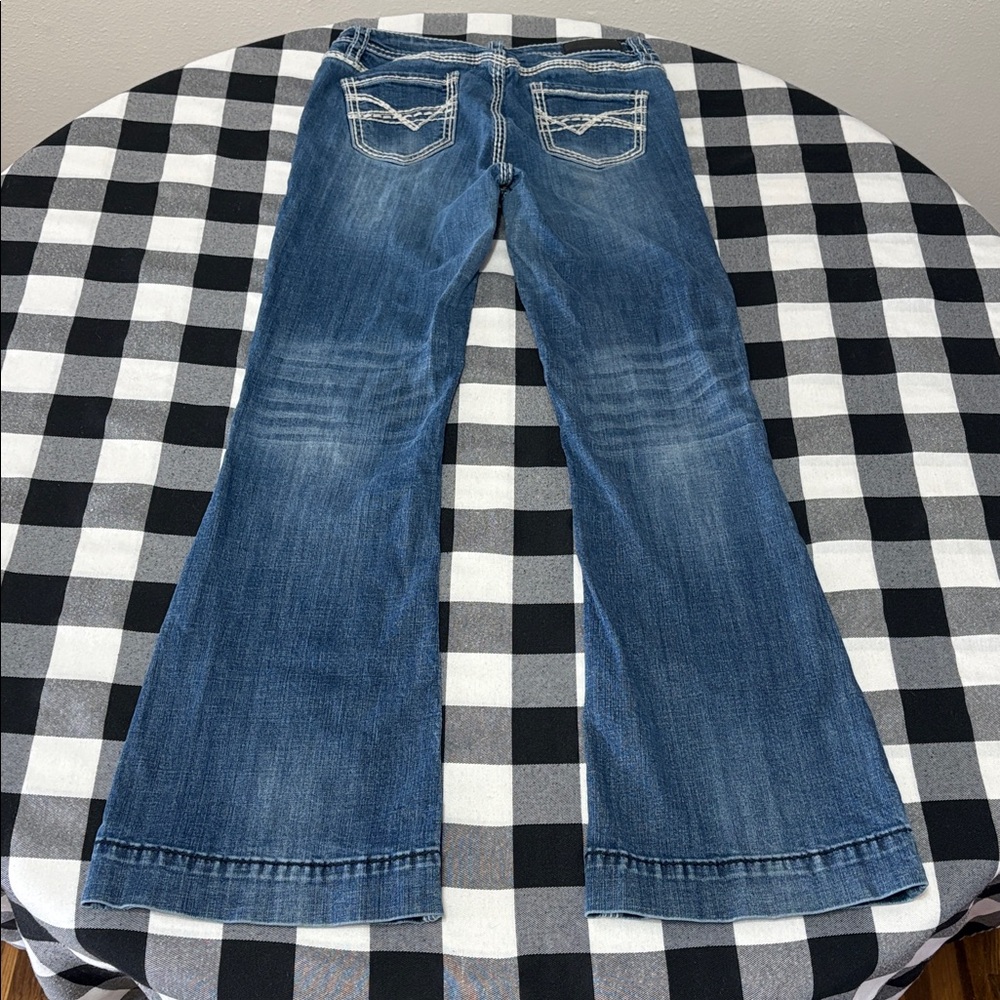 Rock & Roll Denim Mid Rise Trouser Cowgirl Bootcut Flare Jeans 28 x 32 Stretch - Picture 10 of 11